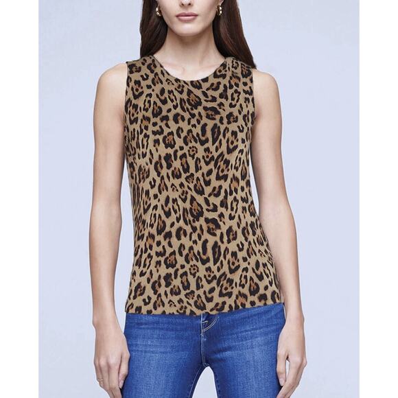 L'Agence Brown Leopard Shelly Tank Blouse XXS - Picture 1 of 8